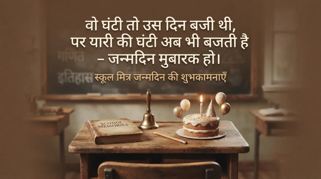 स्कूल फ्रेंड बर्थडे विशेज हिंदी में — 100+ शुभकामनाएं