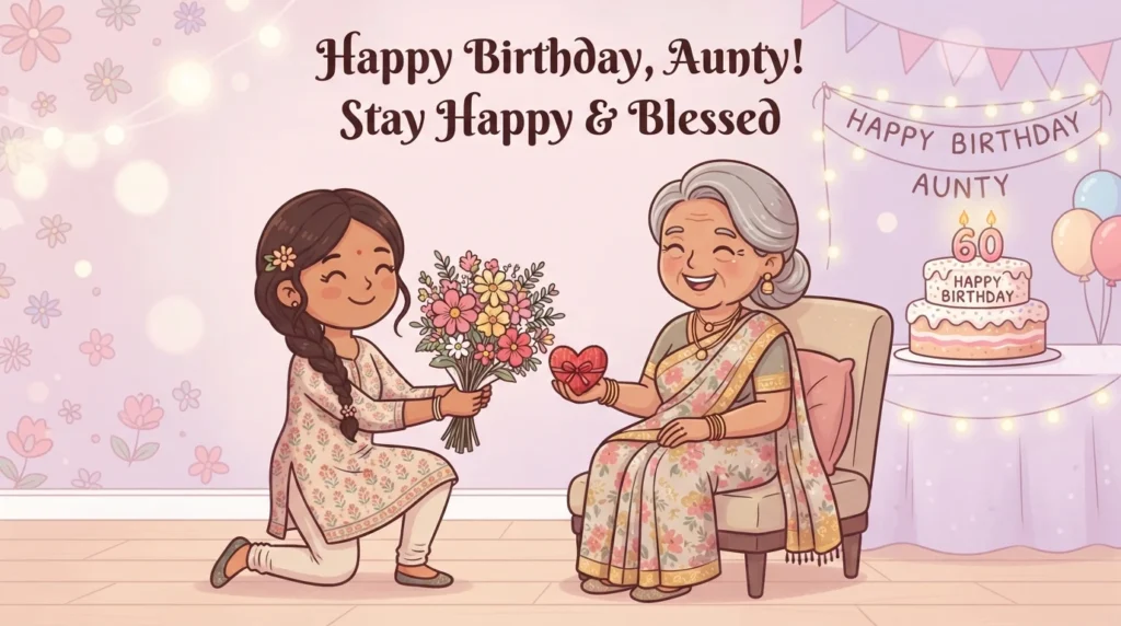 Best Birthday Wishes for a Friend’s Mom in Aunty Style