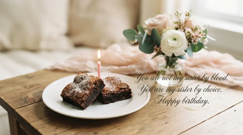 Best Friend Like a Sister Birthday Wishes – Sweet Brownie Quote