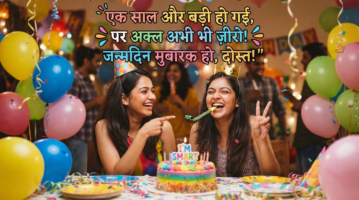 Funny Birthday Wishes for Best Friend Hindi Image