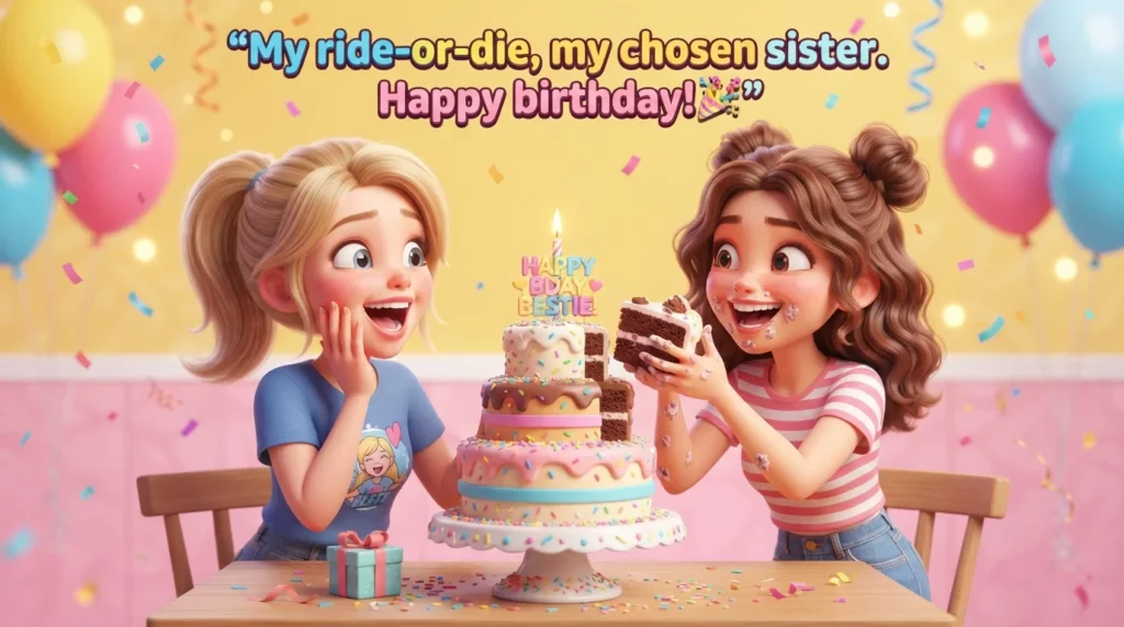 Funny Birthday Wishes for a Friend Like a Sister