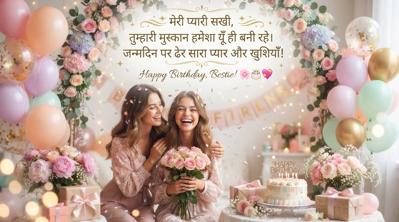 Girl Best Friend Birthday Wishes Hindi Image