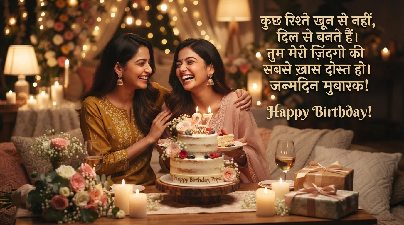Heart Touching Birthday Wishes for Friend Hindi Image