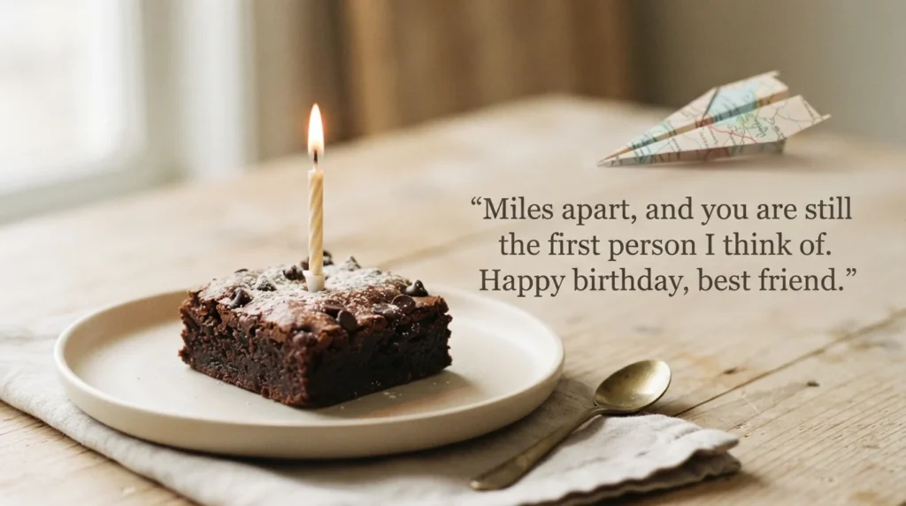 Long Distance Best Friend Birthday Wishes – Brownie Birthday Quote