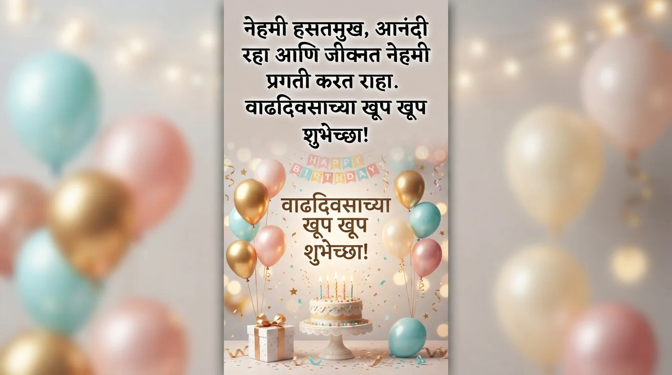 Marathi Birthday Wishes For WhatsApp Status Image