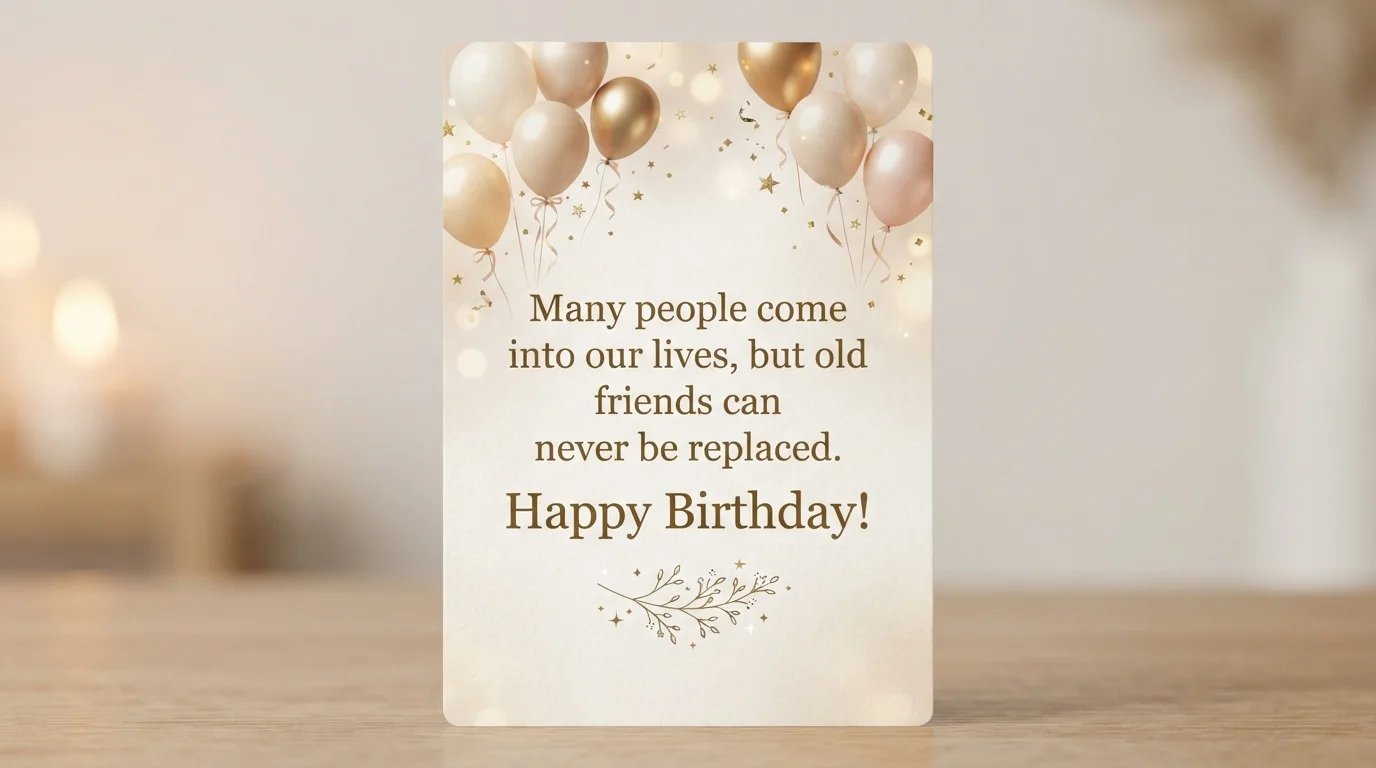 Old Friend Birthday Greeting Card Design