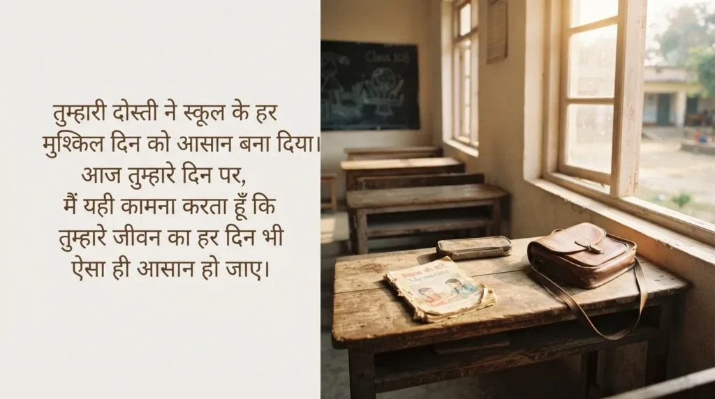 स्कूल फ्रेंड के लिए हार्ट टचिंग बर्थडे विशेज हिंदी में