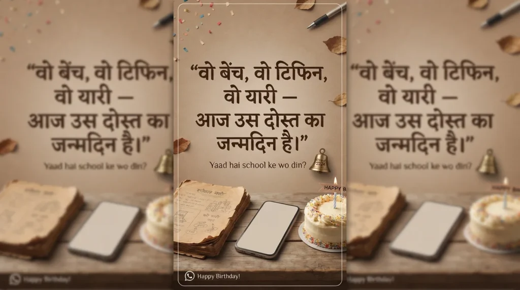 स्कूल फ्रेंड के लिए व्हाट्सऐप बर्थडे स्टेटस हिंदी में