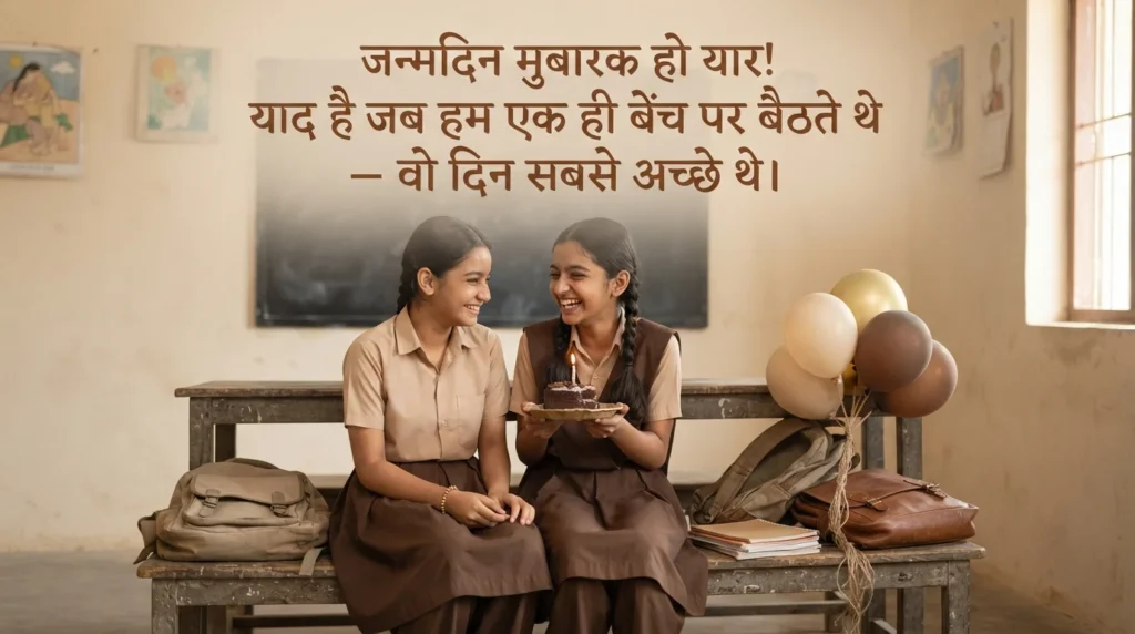 स्कूल फ्रेंड के लिए जन्मदिन की शुभकामनाएं हिंदी में