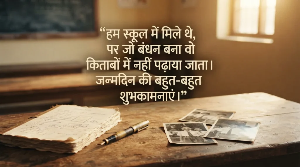 स्कूल फ्रेंड के लिए इमोशनल जन्मदिन संदेश हिंदी में