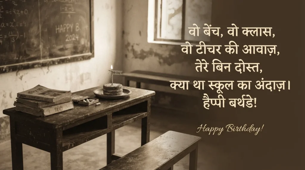 स्कूल फ्रेंड के लिए जन्मदिन की शायरी हिंदी में
