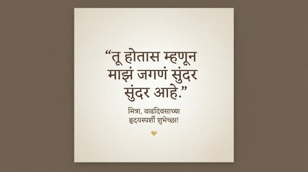 जिवलग मित्रासाठी हृदयस्पर्शी वाढदिवसाच्या शुभेच्छा