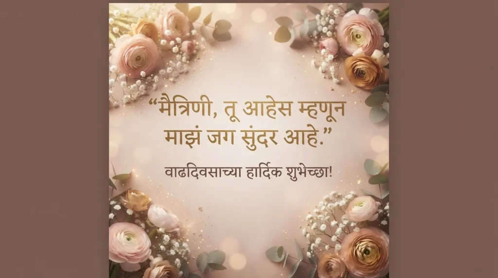 मैत्रिणीसाठी वाढदिवसाच्या हार्दिक शुभेच्छा मराठी