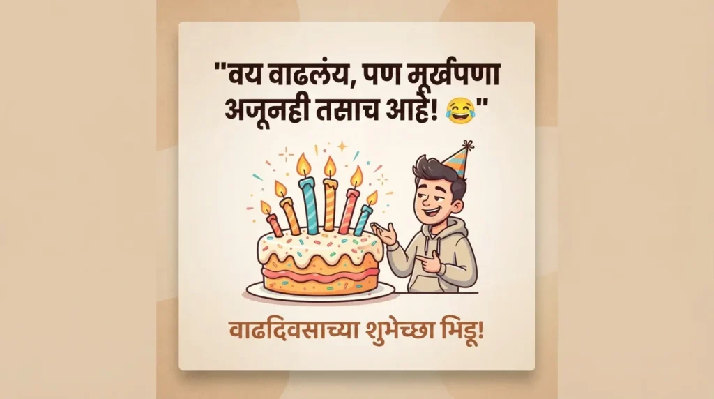 मजेदार वाढदिवसाच्या शुभेच्छा मित्रासाठी मराठी