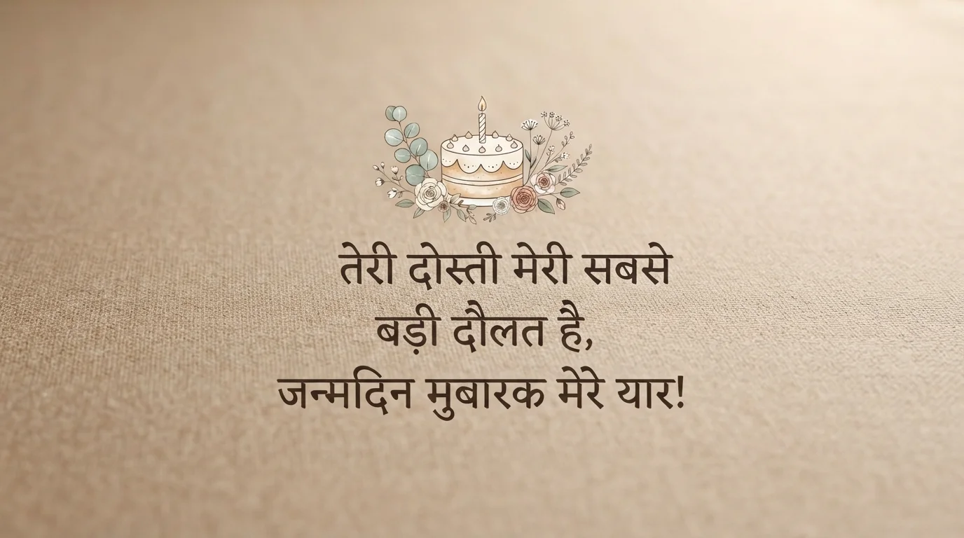 दिल छू लेने वाली बेस्ट फ्रेंड बर्थडे विश हिंदी इमेज
