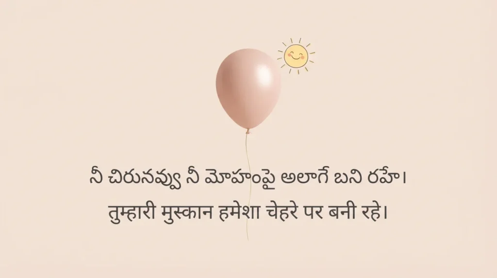 సంతోషం చిరునవ్వులతో పుట్టినరోజు శుభాకాంక్షలు