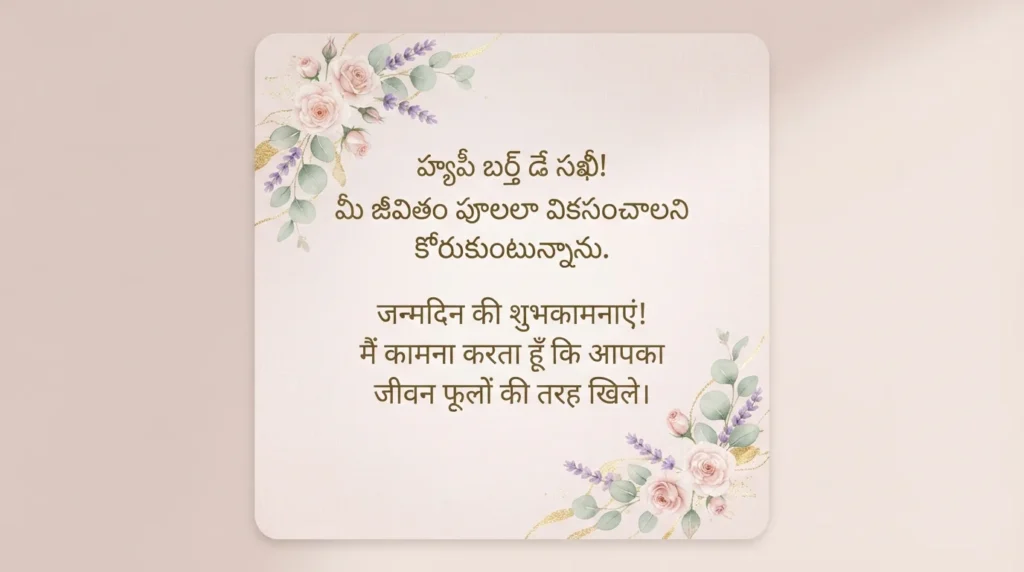 ప్రియమైన సఖికి పుట్టినరోజు శుభాకాంక్షలు
