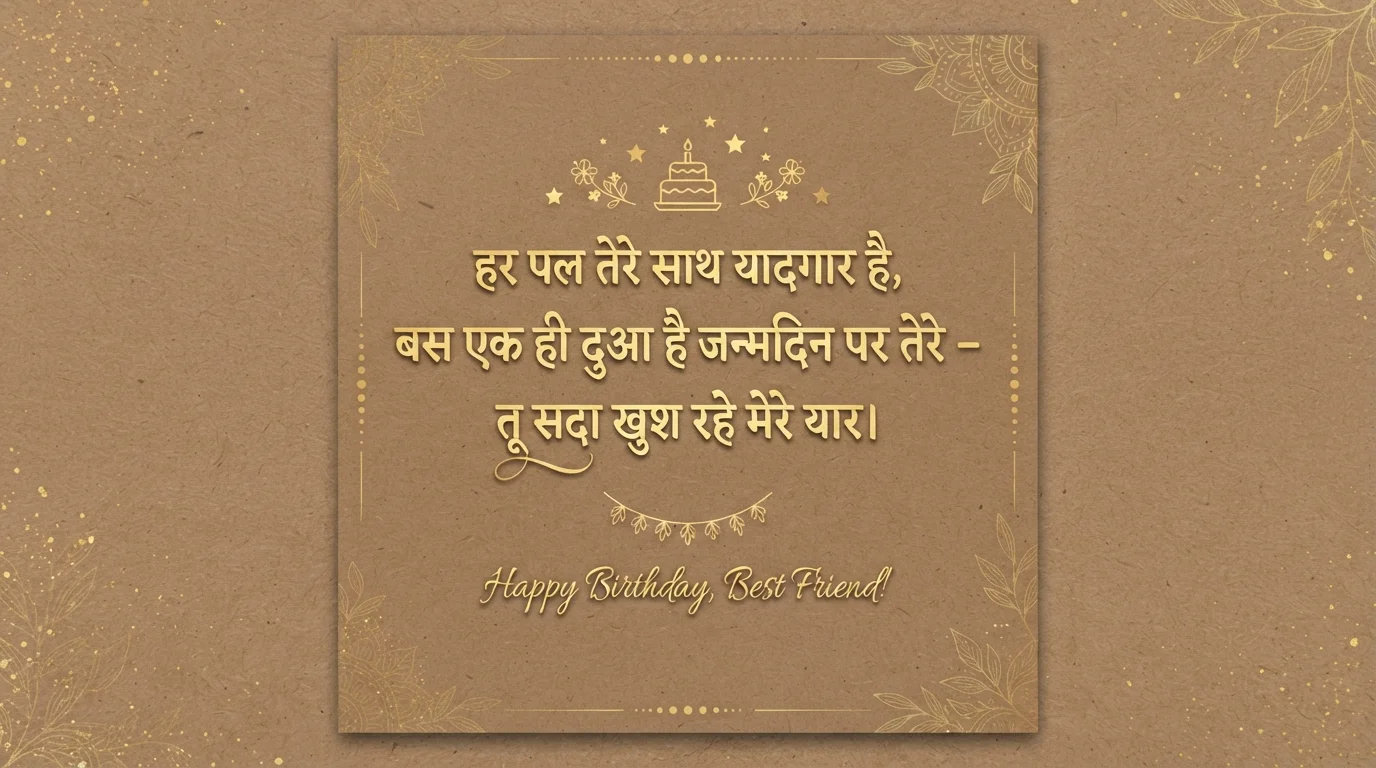जिगरी दोस्त के लिए जन्मदिन की शायरी हिंदी में