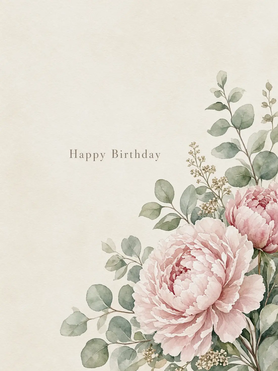 Digital Birthday Cards for Best Friends design 01, watercolor botanical style, premium digital birthday card for friends