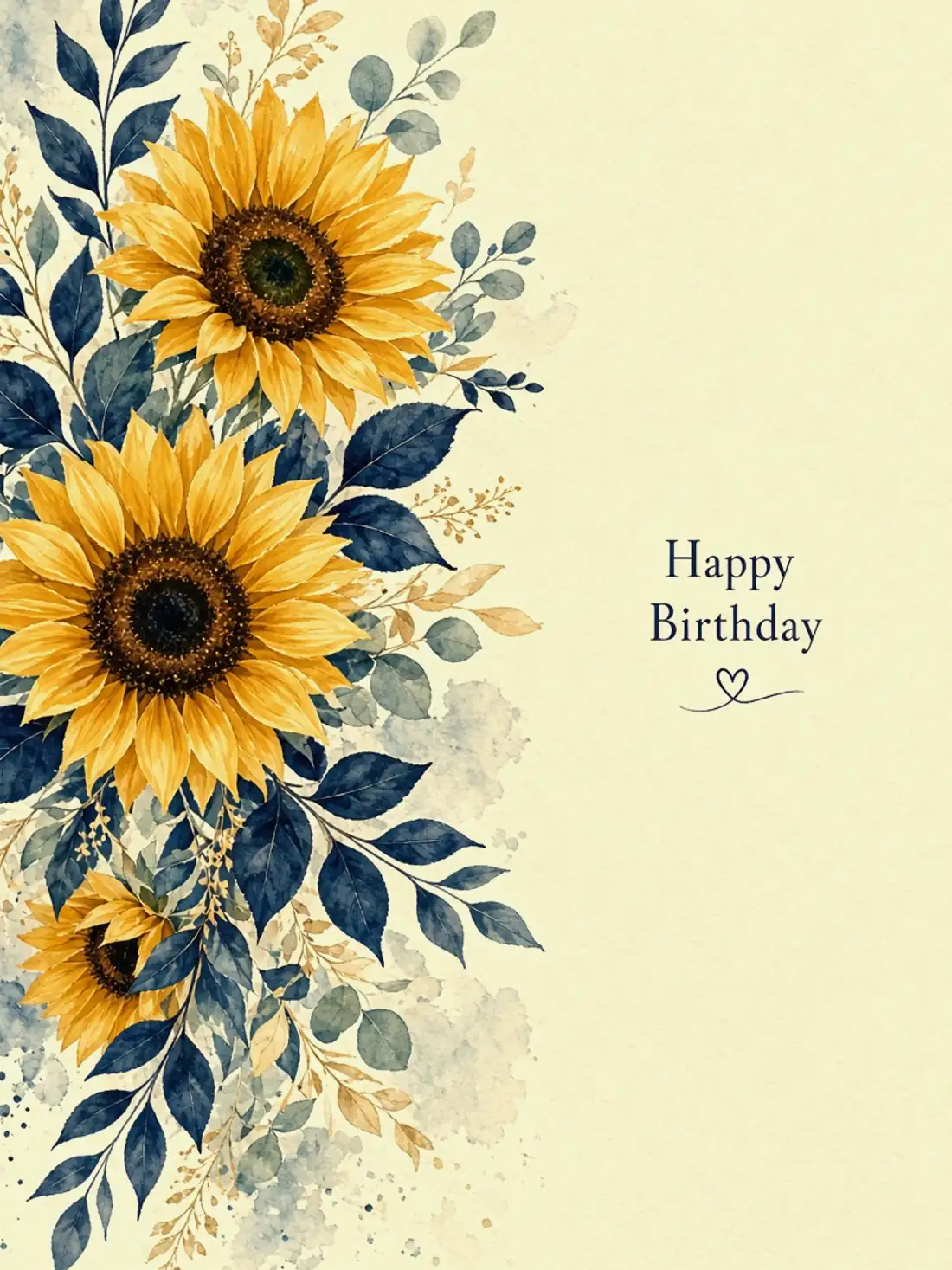Birthday Cards for a Childhood Friend design 06, watercolor botanical style, premium digital birthday card for friends