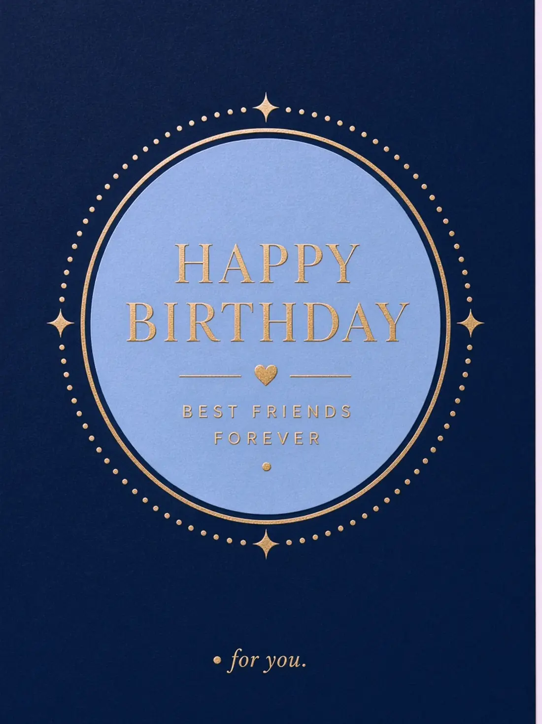 Birthday Cards for a College Friend design 07, navy foil modern style, premium digital birthday card for friends
