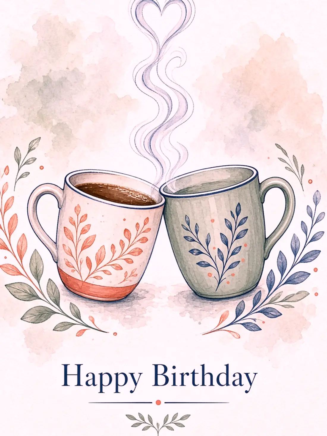 Birthday Cards for a Female Friend design 04, hand illustrated style, premium digital birthday card for friends