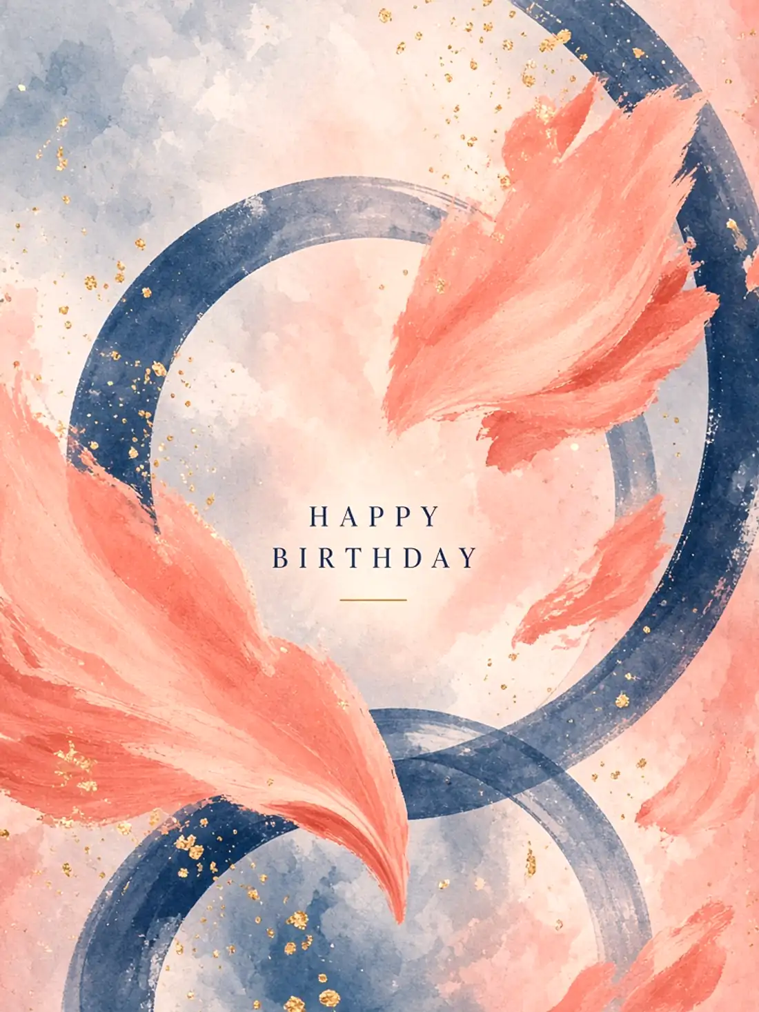 Birthday Cards for a Friend's Family design 15, abstract gallery style, premium digital birthday card for friends