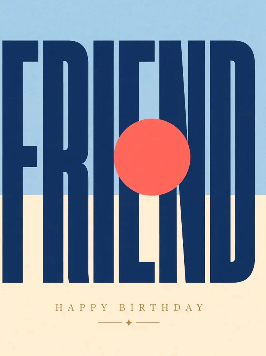 Birthday Cards for a Friend's Family design 08, bold type colorblock style, premium digital birthday card for friends