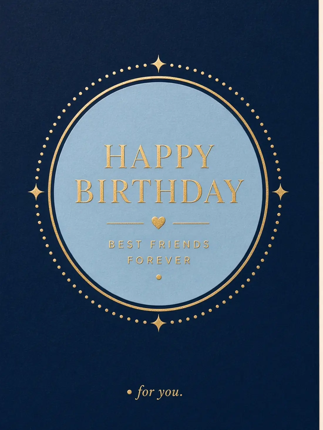 Birthday Cards for a Friend's Family design 07, navy foil modern style, premium digital birthday card for friends