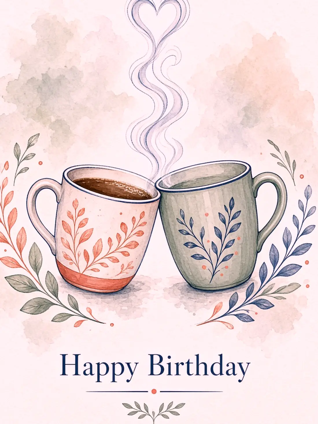 Heartfelt Birthday Cards for Friends design 04, hand illustrated style, premium digital birthday card for friends