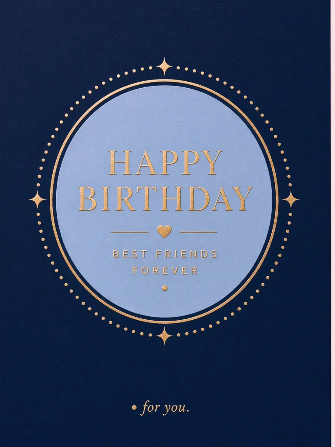 Heartfelt Birthday Cards for Friends design 07, navy foil modern style, premium digital birthday card for friends