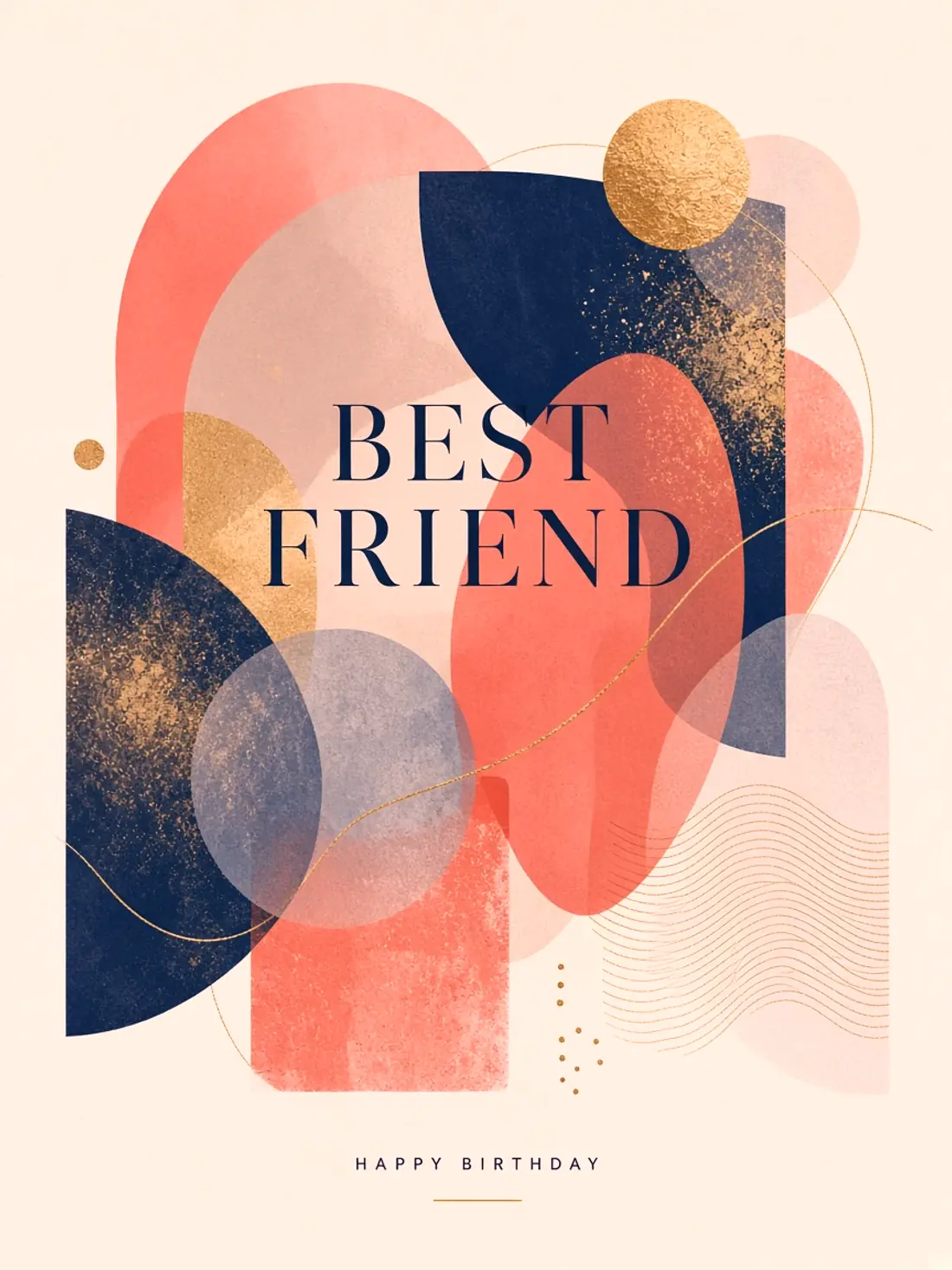 Birthday Cards for Friends in Hindi design 05, abstract gallery style, premium digital birthday card for friends