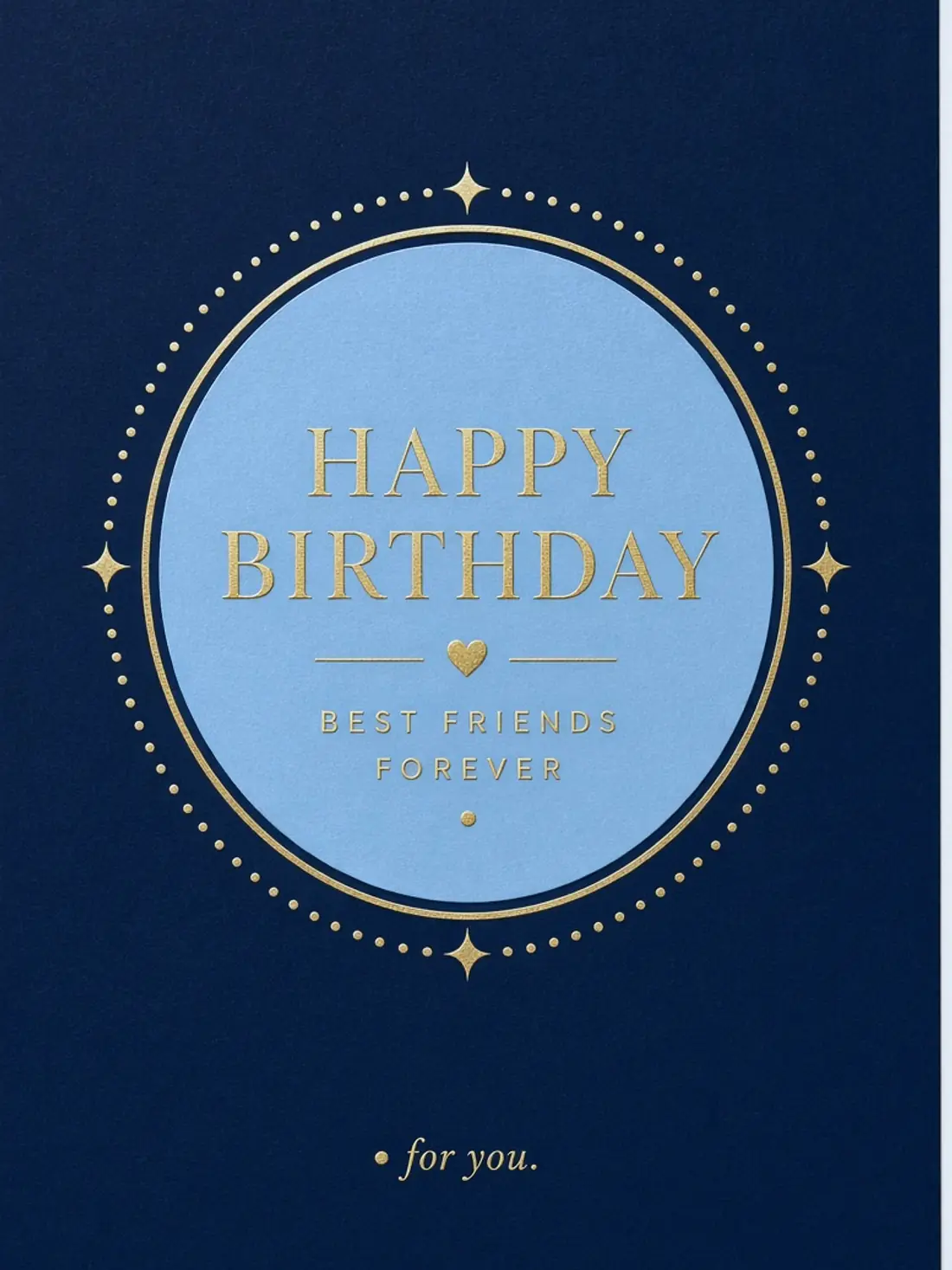 Birthday Cards for a Male Friend design 07, navy foil modern style, premium digital birthday card for friends