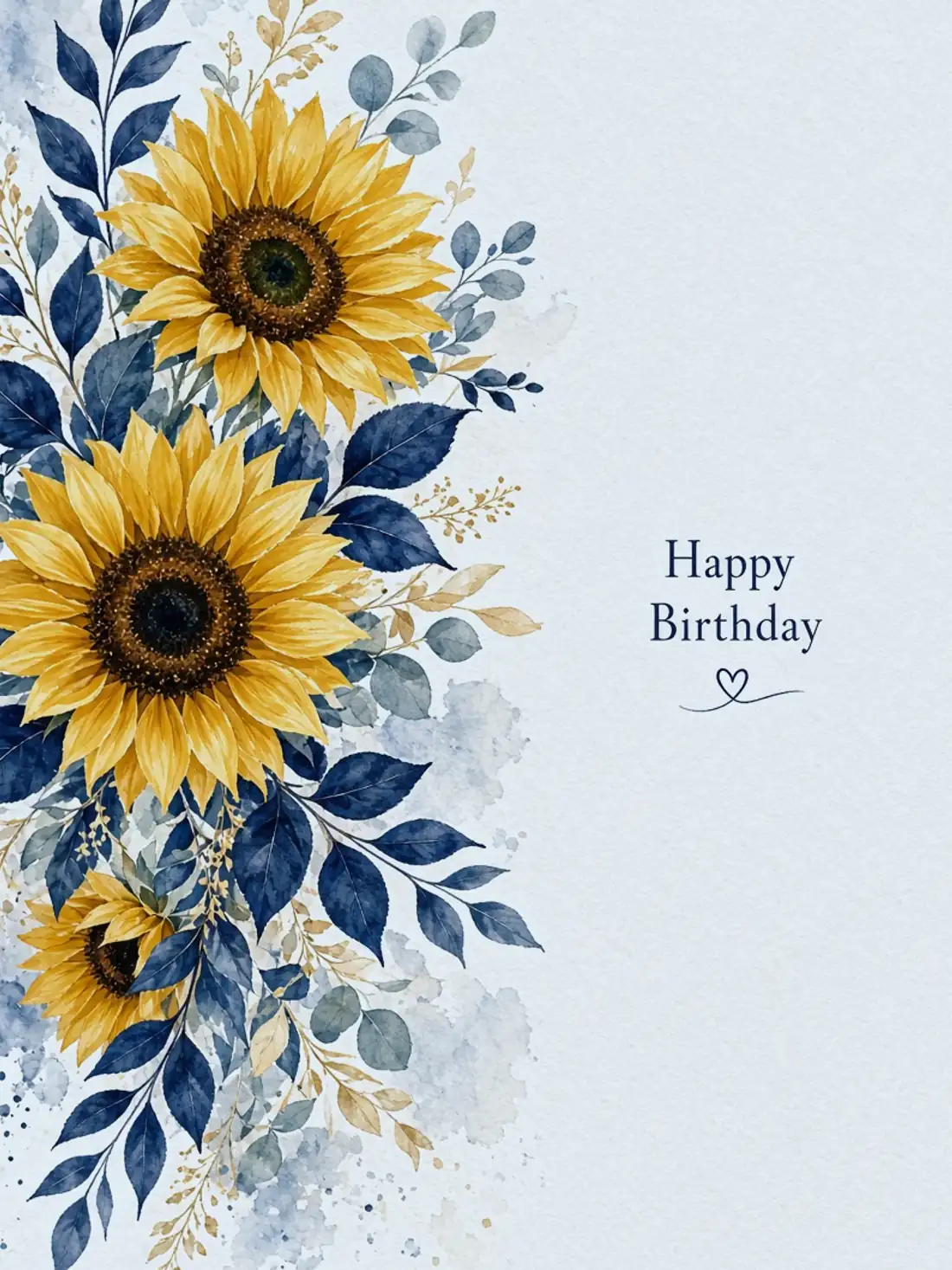 Birthday Cards for a Male Friend design 06, watercolor botanical style, premium digital birthday card for friends