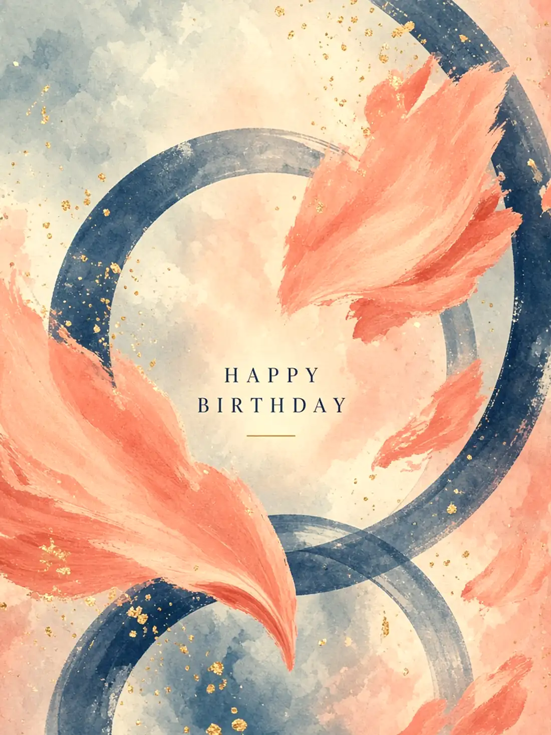Birthday Cards for an Old Friend design 15, abstract gallery style, premium digital birthday card for friends