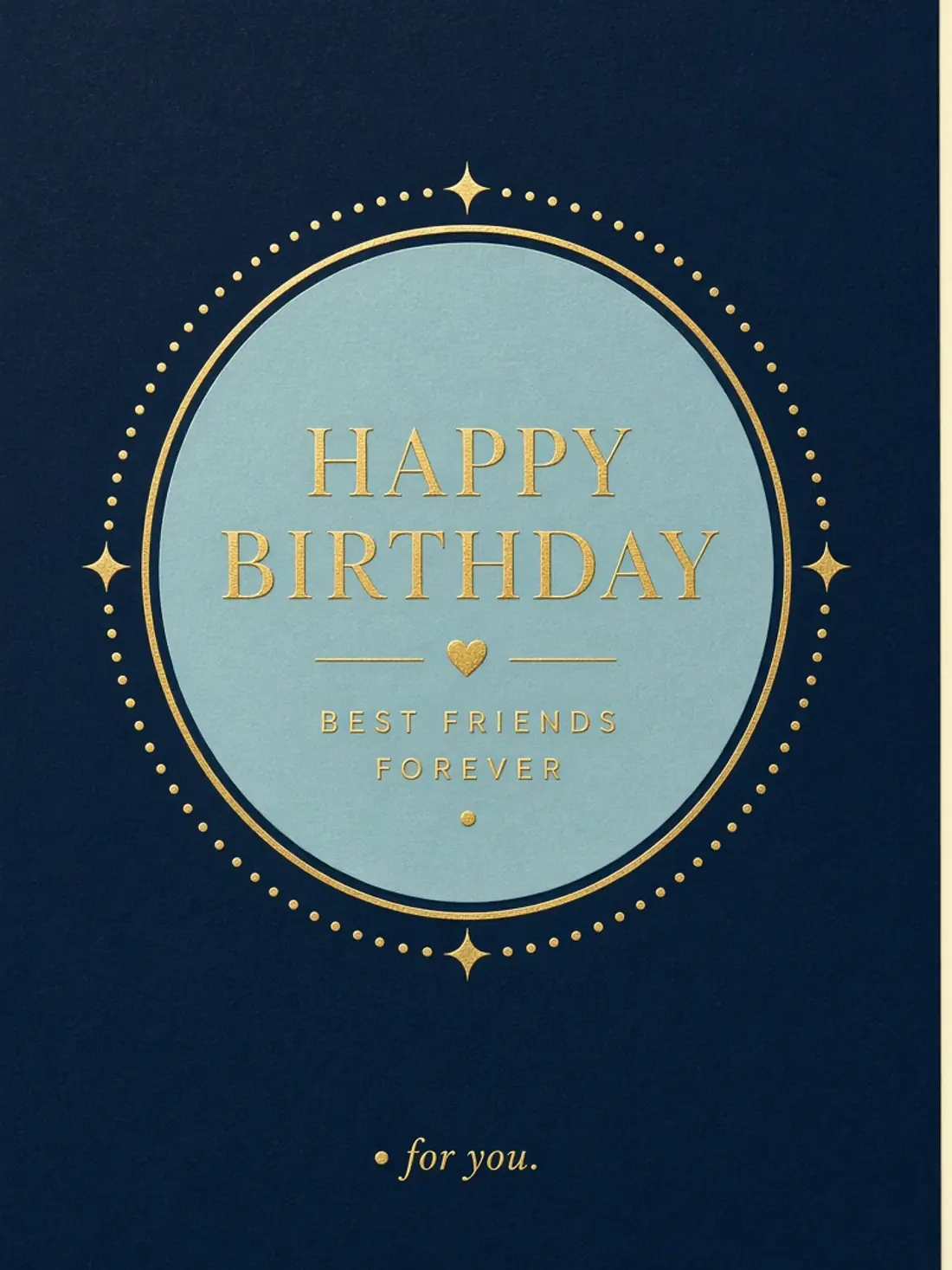 Birthday Cards for an Old Friend design 07, navy foil modern style, premium digital birthday card for friends