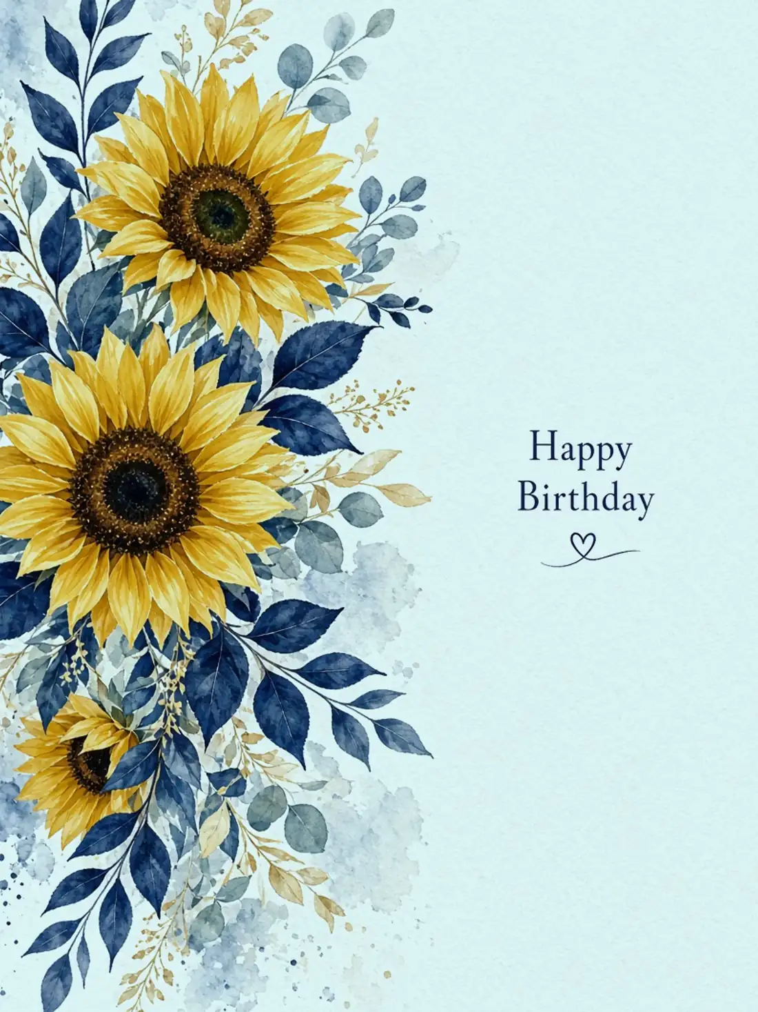Birthday Cards for an Online Friend design 06, watercolor botanical style, premium digital birthday card for friends