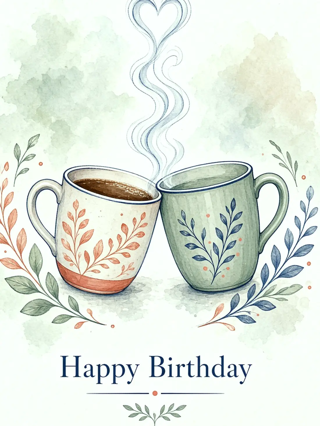 Birthday Cards for a School Friend design 04, hand illustrated style, premium digital birthday card for friends