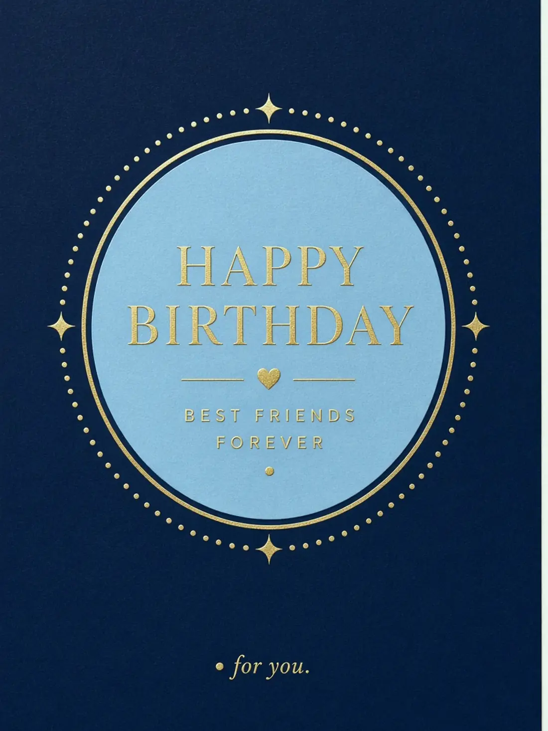 Birthday Cards for a School Friend design 07, navy foil modern style, premium digital birthday card for friends