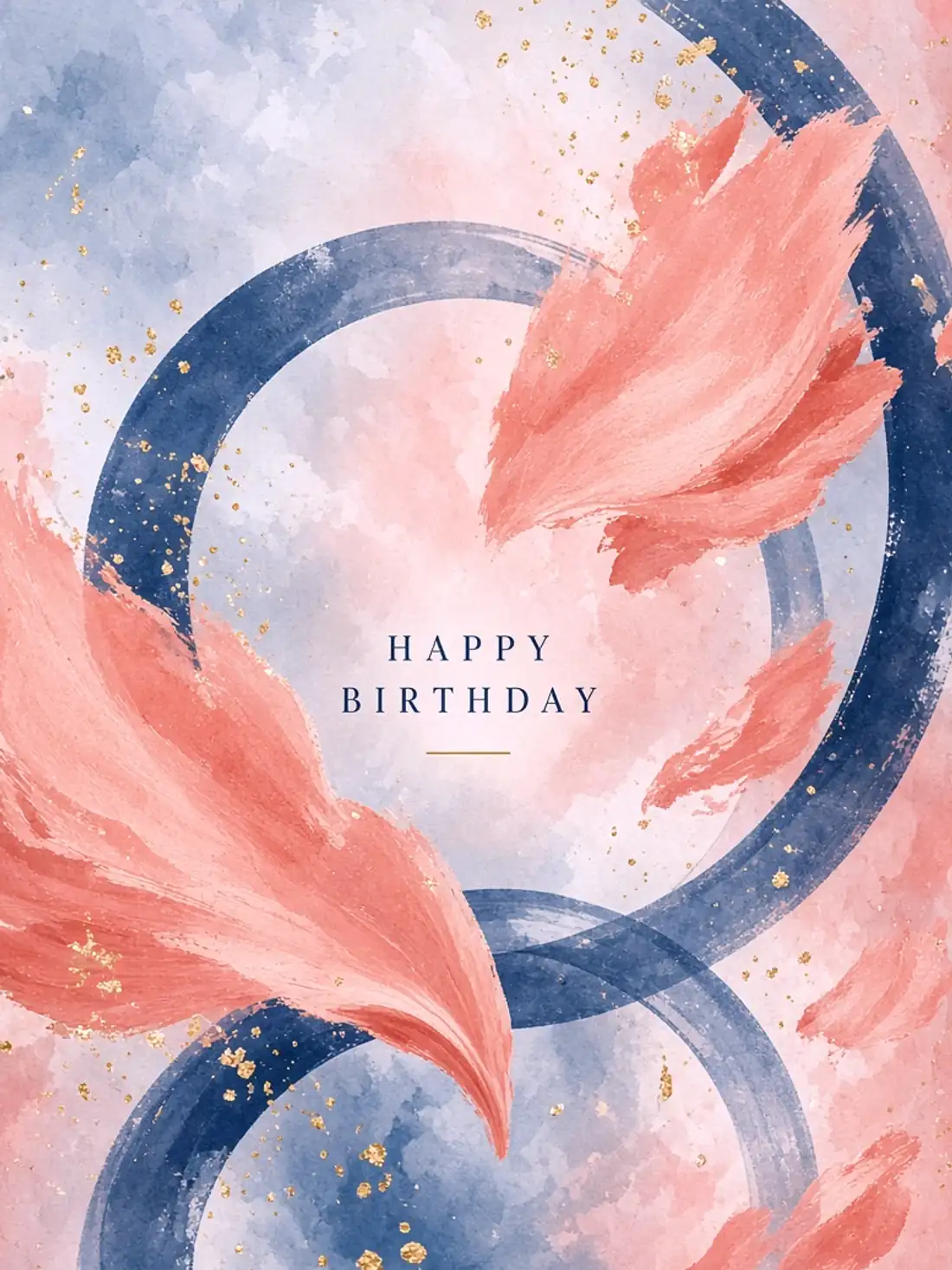 Short Birthday Cards for Friends design 15, abstract gallery style, premium digital birthday card for friends