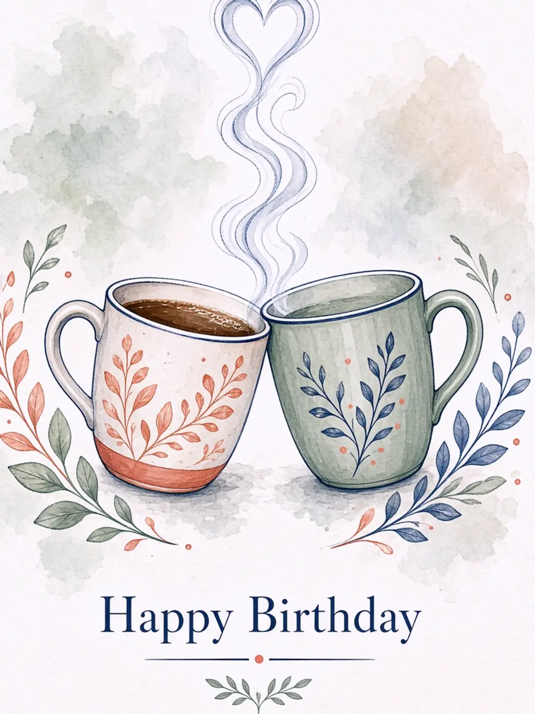 Short Birthday Cards for Friends design 04, hand illustrated style, premium digital birthday card for friends