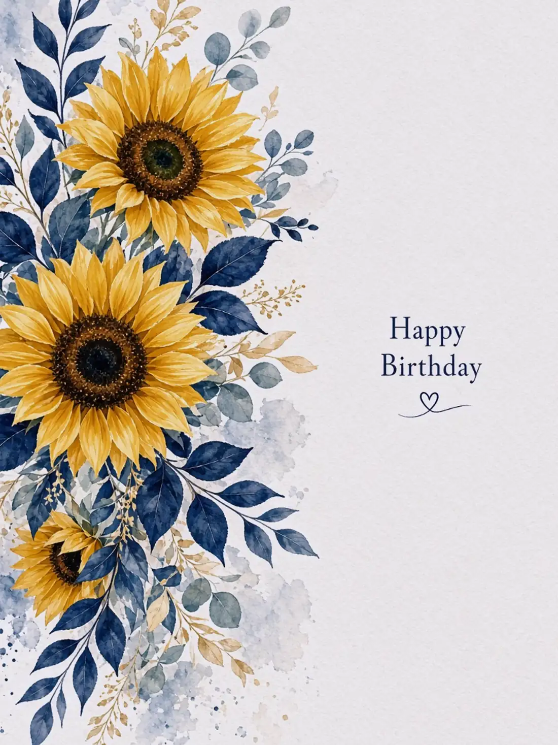 Short Birthday Cards for Friends design 06, watercolor botanical style, premium digital birthday card for friends
